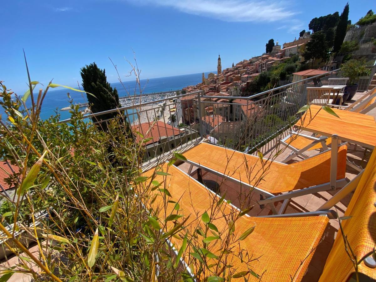 Villa L'Ensoleillee Vue Panoramique Mer, 250 M De La Plage Et Du Centre Ville Ментона Экстерьер фото