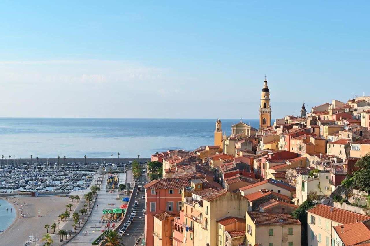 Villa L'Ensoleillee Vue Panoramique Mer, 250 M De La Plage Et Du Centre Ville Ментона Экстерьер фото