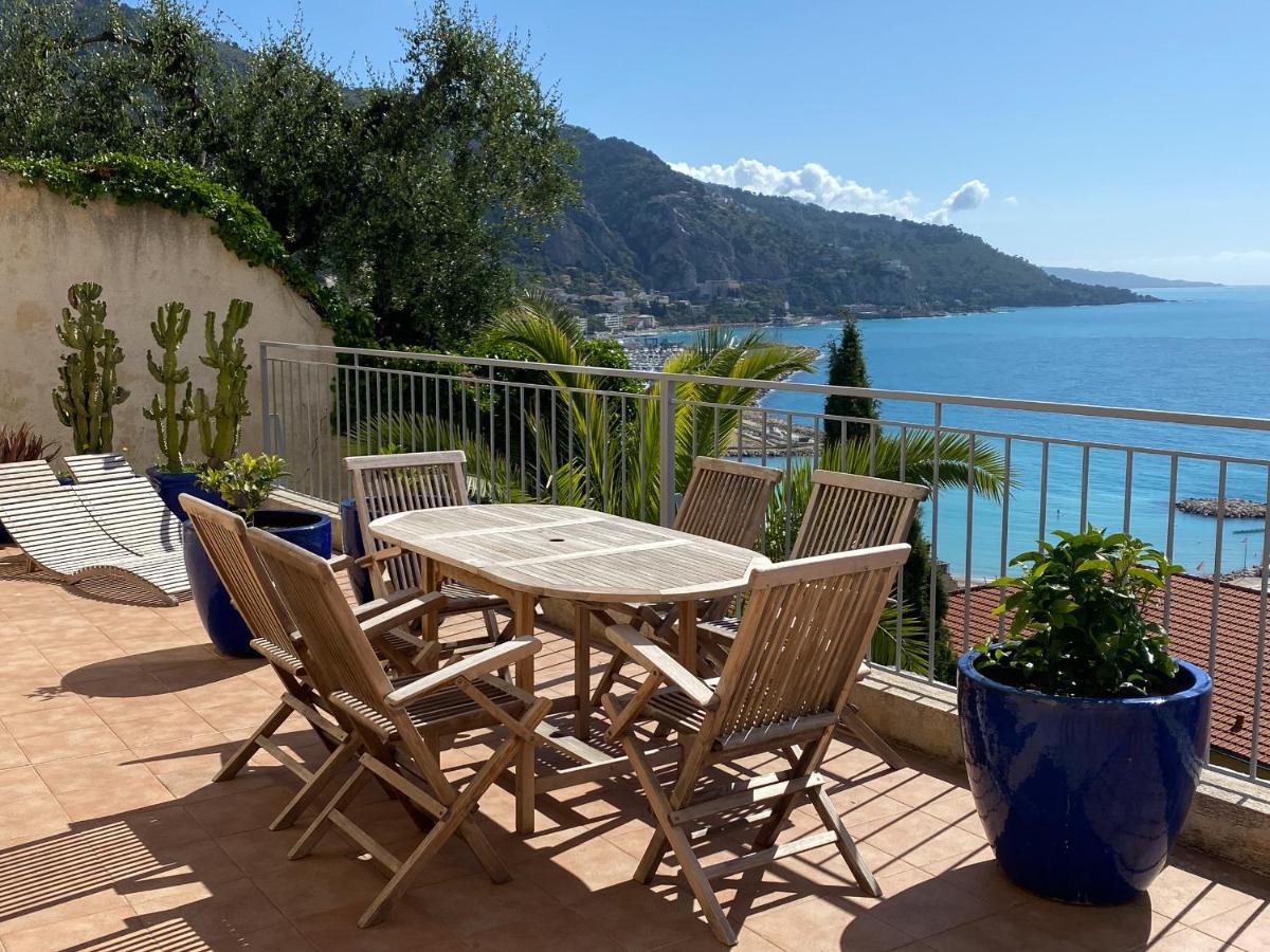 Villa L'Ensoleillee Vue Panoramique Mer, 250 M De La Plage Et Du Centre Ville Ментона Экстерьер фото